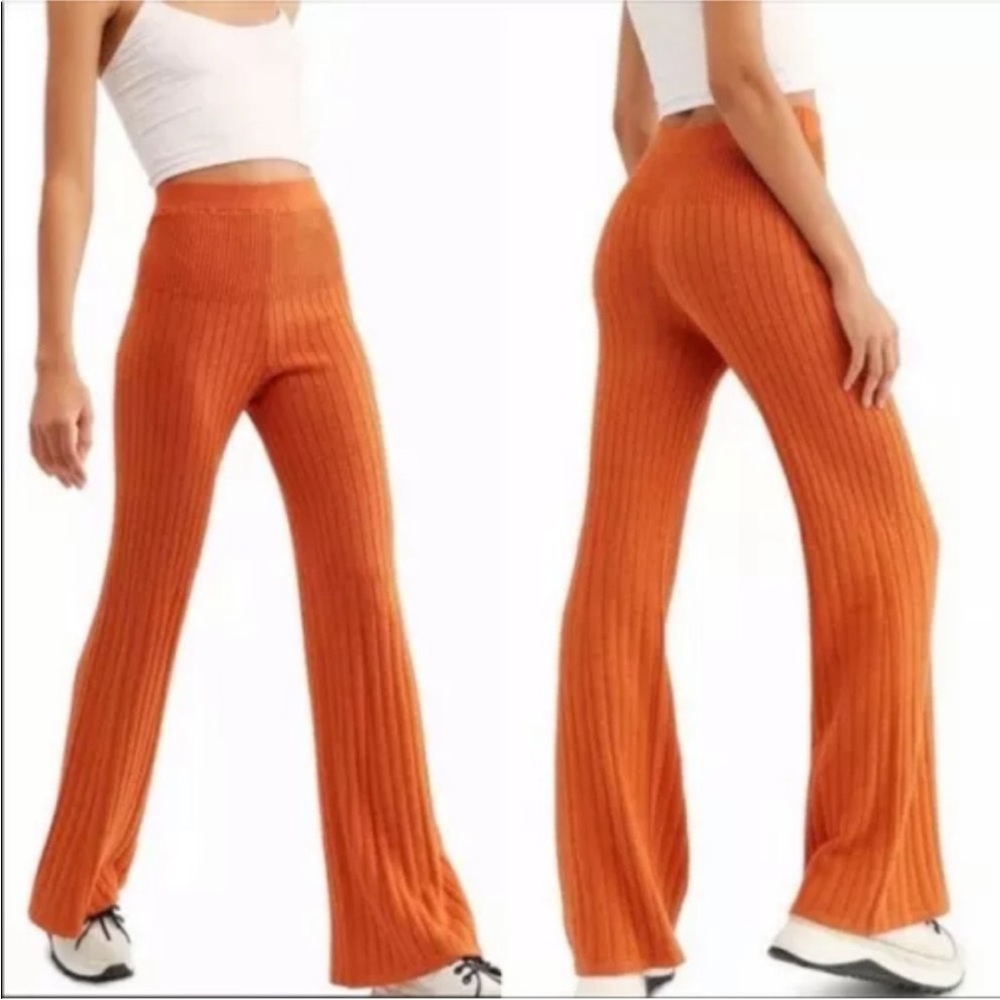 Free people keep in real Ribbed Flare -leg pants